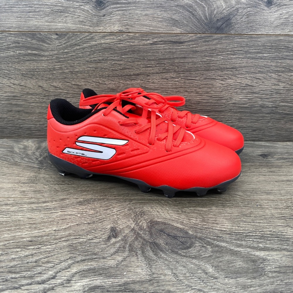 Skechers SKX FTBL Razor Soccer Cleats Youth Size 13 Red Black Firm Ground
